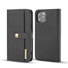 DG.MING Lambskin Detachable Horizontal Flip Magnetic Case For iPhone 12 Pro Max(Black) - 1