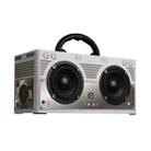 W9 Portable Retro Wooden Bluetooth Speaker, Support TF Card & 3.5mm AUX(Retro Silver) - 1