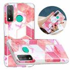 For Huawei P Smart 2020 Flat Plating Splicing Gilding Protective Case(Cherry Glitter Color Matching) - 1