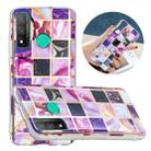 For Huawei P Smart 2020 Flat Plating Splicing Gilding Protective Case(Square Color Matching) - 1