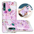 For Huawei P Smart Z Flat Plating Splicing Gilding Protective Case(Purple Flowers Color Matching) - 1