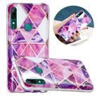 For Huawei P Smart Z Flat Plating Splicing Gilding Protective Case(Rose Red Purple Color Matching) - 1