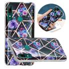 For Huawei P Smart Z Flat Plating Splicing Gilding Protective Case(Black Background Flower Matching Color) - 1