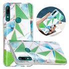 For Huawei P Smart Z Flat Plating Splicing Gilding Protective Case(Green Triangle Body Color Matching) - 1