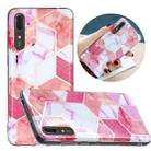 For Huawei P20 Flat Plating Splicing Gilding Protective Case(Cherry Glitter Color Matching) - 1