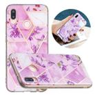 For Huawei P20 Lite Flat Plating Splicing Gilding Protective Case(Purple Flowers Color Matching) - 1