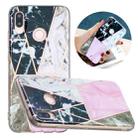 For Huawei P20 Lite Flat Plating Splicing Gilding Protective Case(Grey Pink White Marble Color Matching) - 1