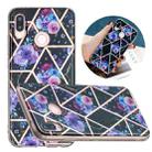 For Huawei P20 Lite Flat Plating Splicing Gilding Protective Case(Black Background Flower Matching Color) - 1