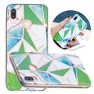 For Huawei P20 Lite Flat Plating Splicing Gilding Protective Case(Green Triangle Body Color Matching) - 1