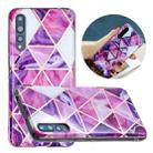 For Huawei P20 Pro Flat Plating Splicing Gilding Protective Case(Rose Red Purple Color Matching) - 1