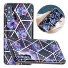 For Huawei P20 Pro Flat Plating Splicing Gilding Protective Case(Black Background Flower Matching Color) - 1