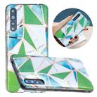 For Huawei P20 Pro Flat Plating Splicing Gilding Protective Case(Green Triangle Body Color Matching) - 1