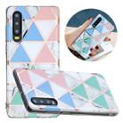 For Huawei P30 Flat Plating Splicing Gilding Protective Case(Blue White Green Pink Color Matching) - 1