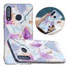 For Huawei P30 Lite Flat Plating Splicing Gilding Protective Case(Purple White Marble Color Matching) - 1