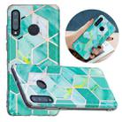 For Huawei P30 Lite Flat Plating Splicing Gilding Protective Case(Green Glitter Color Matching) - 1