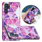 For Huawei P30 Pro Flat Plating Splicing Gilding Protective Case(Rose Red Purple Color Matching) - 1