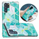 For Huawei P30 Pro Flat Plating Splicing Gilding Protective Case(Green Glitter Color Matching) - 1