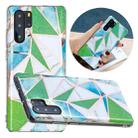 For Huawei P30 Pro Flat Plating Splicing Gilding Protective Case(Green Triangle Body Color Matching) - 1