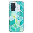 For Huawei P40 Flat Plating Splicing Gilding Protective Case(Green Glitter Color Matching) - 2