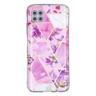 For Huawei P40 Lite Flat Plating Splicing Gilding Protective Case(Purple Flowers Color Matching) - 2
