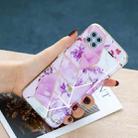 For Huawei P40 Lite Flat Plating Splicing Gilding Protective Case(Purple Flowers Color Matching) - 4