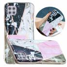 For Huawei P40 Lite Flat Plating Splicing Gilding Protective Case(Grey Pink White Marble Color Matching) - 1