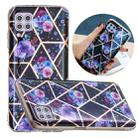 For Huawei P40 Lite Flat Plating Splicing Gilding Protective Case(Black Background Flower Matching Color) - 1