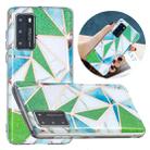 For Huawei P40 Pro Flat Plating Splicing Gilding Protective Case(Green Triangle Body Color Matching) - 1