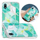 For Huawei Y5 (2019) Flat Plating Splicing Gilding Protective Case(Green Glitter Color Matching) - 1