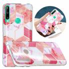 For Huawei Y6p Flat Plating Splicing Gilding Protective Case(Cherry Glitter Color Matching) - 1