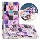 For Huawei Y6p Flat Plating Splicing Gilding Protective Case(Square Color Matching) - 1