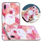 For Huawei Y7 (2019) Flat Plating Splicing Gilding Protective Case(Cherry Glitter Color Matching) - 1