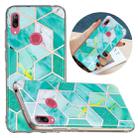 For Huawei Y7 (2019) Flat Plating Splicing Gilding Protective Case(Green Glitter Color Matching) - 1