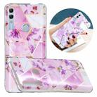 For Huawei Honor 10 Lite Flat Plating Splicing Gilding Protective Case(Purple Flowers Color Matching) - 1