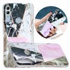 For Huawei Honor 10 Lite Flat Plating Splicing Gilding Protective Case(Grey Pink White Marble Color Matching) - 1
