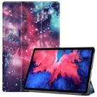 For Lenovo Tab P11 Pro (TB-XJ706F) Custer Painted Pattern Horizontal Flip Smart Flat PU Leather Case with Sleep / Wake-up Function & 3-Fold Holder(Galaxy Nebula) - 1