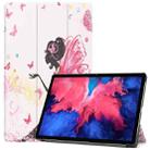 For Lenovo Tab P11 Pro (TB-XJ706F) Custer Painted Pattern Horizontal Flip Smart Flat PU Leather Case with Sleep / Wake-up Function & 3-Fold Holder(Elf Girl) - 1