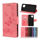 For Samsung Galaxy A42 5G Butterflies Embossing Horizontal Flip Leather Case with Holder & Card Slots & Wallet(Pink) - 1