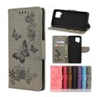 For Samsung Galaxy A42 5G Butterflies Embossing Horizontal Flip Leather Case with Holder & Card Slots & Wallet(Grey) - 1