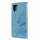 For Samsung Galaxy A42 5G Butterflies Embossing Horizontal Flip Leather Case with Holder & Card Slots & Wallet(Blue) - 3