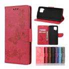 For Samsung Galaxy A42 5G Butterflies Embossing Horizontal Flip Leather Case with Holder & Card Slots & Wallet(Red) - 1