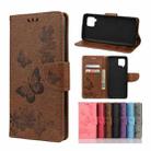 For Samsung Galaxy A42 5G Butterflies Embossing Horizontal Flip Leather Case with Holder & Card Slots & Wallet(Brown) - 1