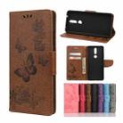 For Nokia 2.4 Butterflies Embossing Horizontal Flip Leather Case with Holder & Card Slots & Wallet(Brown) - 1