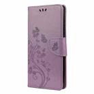 For Samsung Galaxy A42 5G Butterfly Flower Pattern Horizontal Flip Leather Case with Holder & Card Slots & Wallet(Light Purple) - 2