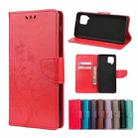 For Samsung Galaxy A42 5G Butterfly Flower Pattern Horizontal Flip Leather Case with Holder & Card Slots & Wallet(Red) - 1