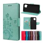 For Samsung Galaxy A42 5G Butterfly Flower Pattern Horizontal Flip Leather Case with Holder & Card Slots & Wallet(Green) - 1