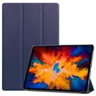 For Lenovo Tab P11 Pro (TB-XJ706F) Custer Texture Horizontal Flip Leather Case with Three-folding Holder & Sleep / Wake-up Function(Dark Blue) - 1