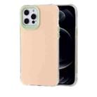 TPU + Acrylic Anti-fall Mirror Phone Protective Case For iPhone 12 / 12 Pro(Pink Green) - 1