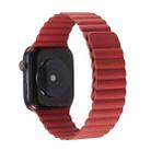 Two Loop Magnetic Watch Band For Apple Watch Series 8&7 41mm / SE 2&6&SE&5&4 40mm / 3&2&1 38mm (Wine Red) - 1