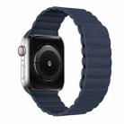 Two Loop Magnetic Watch Band For Apple Watch Series 7 45mm / 6 & SE & 5 & 4 44mm / 3 & 2 & 1 42mm(Navy Blue) - 1